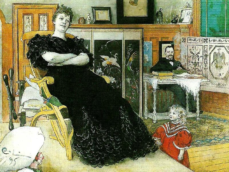 Carl Larsson anna norrie med familj Norge oil painting art